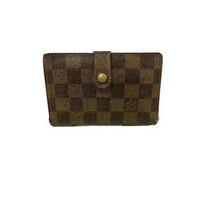 Louis Vuitton Damier Ebene Vienois Women's Wallet Brown Check Pattern